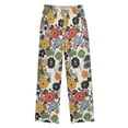 thumbnail image 2 of FORMRS Kids Pajama Pants with Pockets Size 11-12Y Boys Lounge Sleep Bottoms, Black Flowers Pattern, 2 of 8