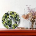 thumbnail image 2 of Yayeee 10" Wall Clock Battery Operated Quartz Round Silent Non-Ticking Home Decor, Gray Floral, 2 of 6