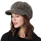 thumbnail image 4 of Boina para mujer, sombrero estilo vendedor de periódicos, gorra de estilo francés, sombreros clásicos de otoño primavera invierno, sombrero octogonal de lana a cuadros gruesos, 4 of 8