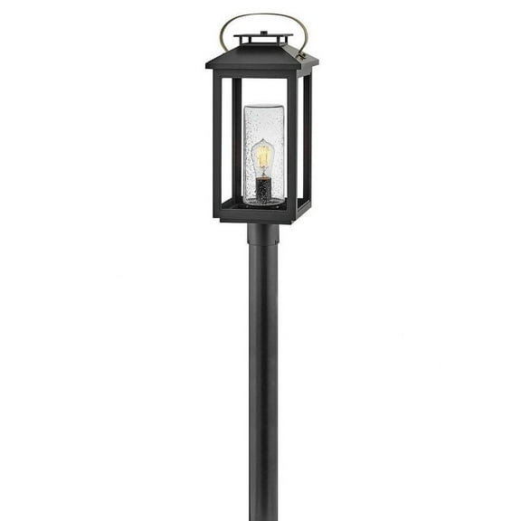 1 Light Medium Outdoor Low Voltage Post or Pier Mount Lantern-Black Finish-E26 Medium Vintage Lamp Base Type-Led Lamping Type Bailey Street Home