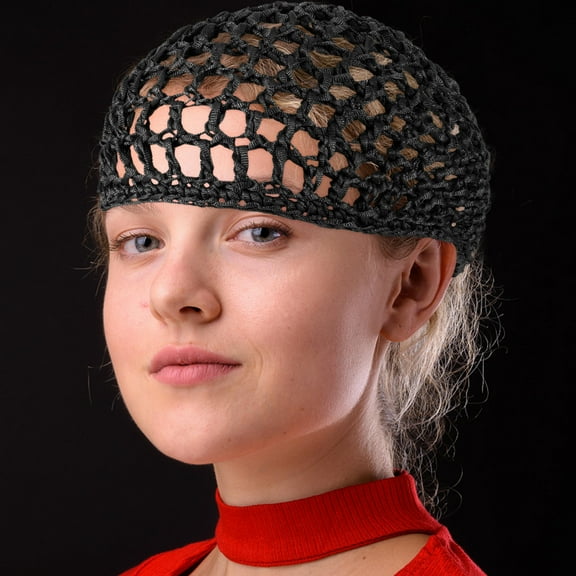LEORX 2Pcs Breathable Black Hair Net for Wig Use Crochet Nylon Sleep Hairnets
