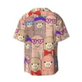 thumbnail image 2 of Gaeub Cute Lamas Men's Lapel Short Sleeve Shirt, Relaxed Fit Shirt, Soft and Breathable for Outdoors Party Travel - Medium, 2 of 7