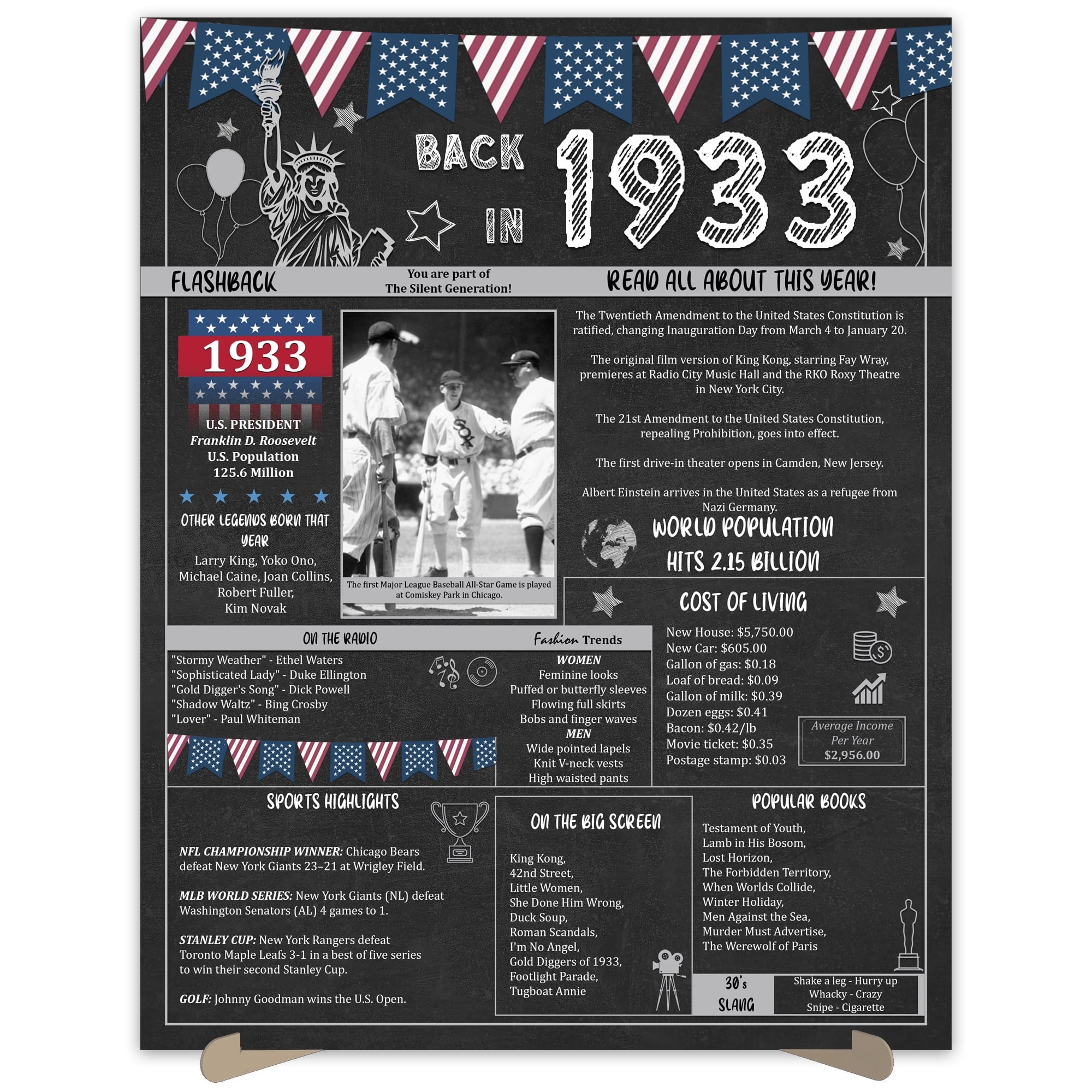 the-party-post-93rd-birthday-party-decorations-11x14-in-unframed-poster-born-in-1932-walmart-com