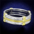 thumbnail image 1 of Women Reverse Two-Tone 925 Sterling Silver Ring with AAA Grade CZ in Clear - Size 9, 1 of 1
