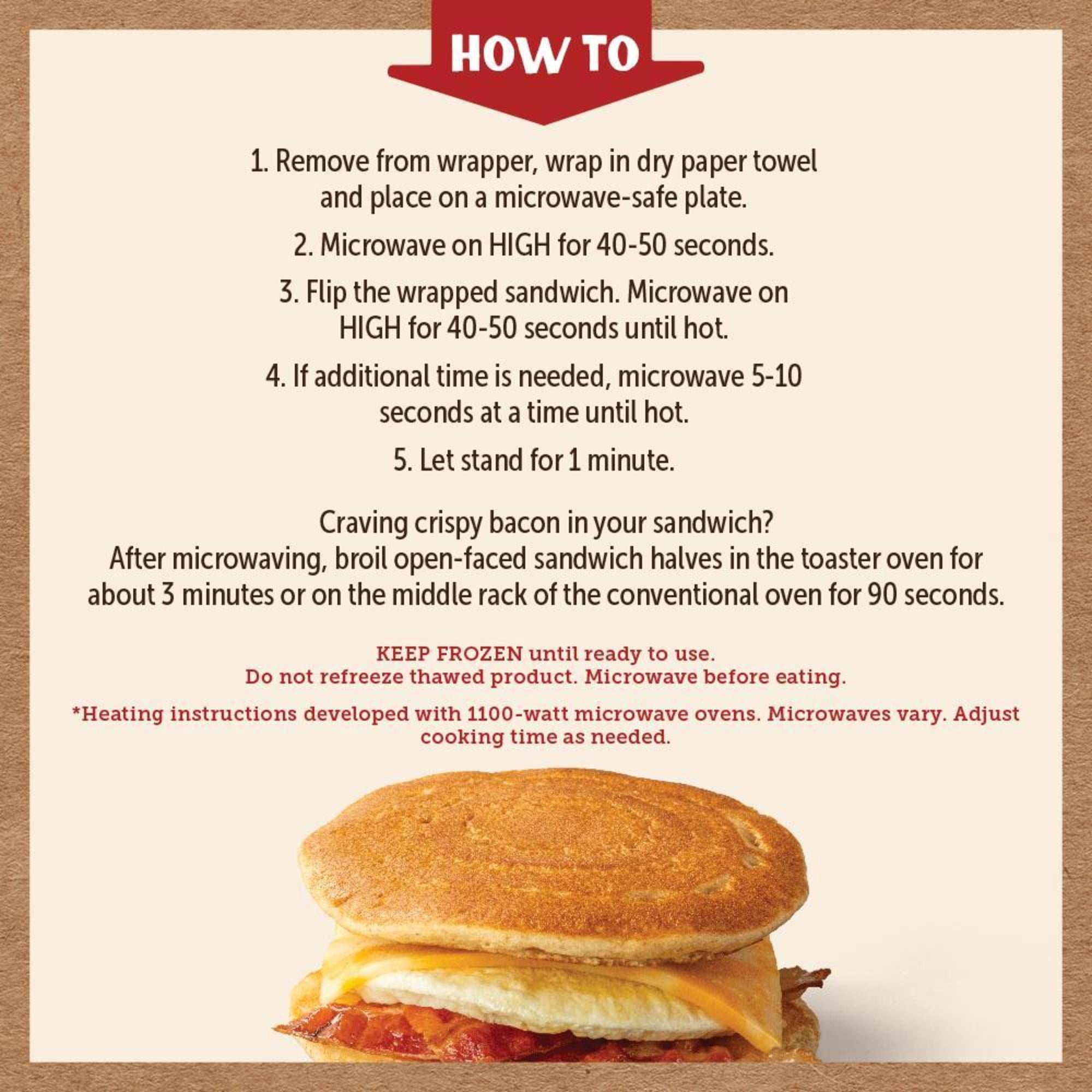 Kodiak Protein-Packed Frozen Breakfast Sandwiches, Bacon and Colby Jack, 2 Count, 9.24 oz