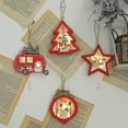 thumbnail image 4 of Inteprter Mini adorno de de Navidad Santa Claus colgante con ventana decoración de pared hogar rústico Año Nuevo decoración de arte Kits de decoración para fiestas Bola Inteprter HA009996-02, 4 of 6