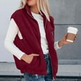 thumbnail image 6 of HongQid Women's Fleece Vest Outerwear Sleeveless Lightweight Zip Jackets Warm Soft Vests with Zipper Pockets, 6 of 8