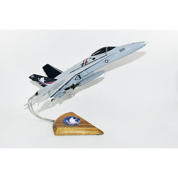 VFA-131 Wildcats USS Eisenhower 2011 F/A-18C Model, Navy, 1/37th (18") Scale, Mahogany