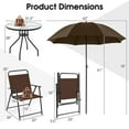 thumbnail image 4 of Costway 6 PCS Patio Dining Set Folding Chairs Glass Table Umbrella Garden Brown, 4 of 10
