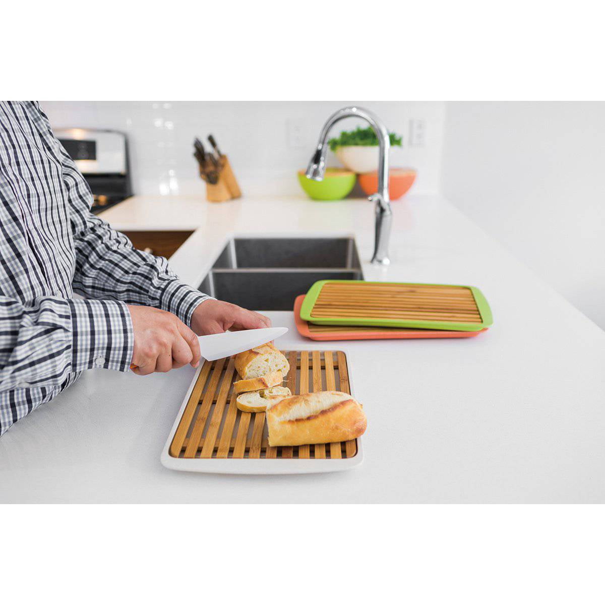 Peterson Housewares Inc. Cutting Board Lid with drop-through crumb