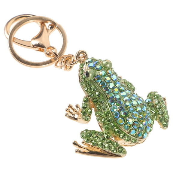 Rhinestone Frog Keychain Women Backpack Hanging Decor Car Key Chain Pendant