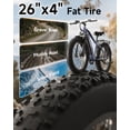 thumbnail image 5 of Qronge Electric Bike for Adults 750W Peak 20 MPH Thunder Ebike 26" Fat Tire E-Bike with 48V 15AH Battery up to 70Miles Range, Front Fork Suspension off Road E-Mountain Bike 7-Speed, UL2849 by SGS, 5 of 8