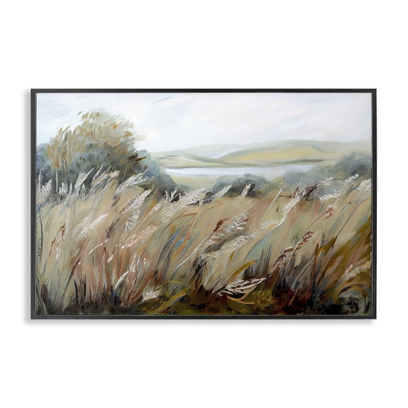 Windy Meadow Distortion Black Framed Giclee Art, design by Sasha