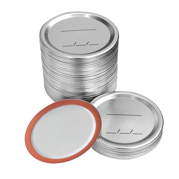 Tapas De Tarros Tapas para tarros Mason Tapa de almacenamiento de boca normal a prueba de herrumbre de grado alimenticio (70 mm 12 piezas) Tmvgtek Libre de BPA
