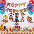 thumbnail image 2 of 52PCS For Paw Theme For Patrol Birthday Party Decorations,With 1 Happy Birthday Banner Garland,20 Balloons, 13 Cupcake Toppers,6 Foil balloon for Party Supplies, 2 of 5