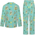 thumbnail image 5 of Top-kevin Womens Pajamas Set Hearts Leopard Lips Pattern Soft Long Sleeve Sleepwear Button Down Sets, 5 of 12