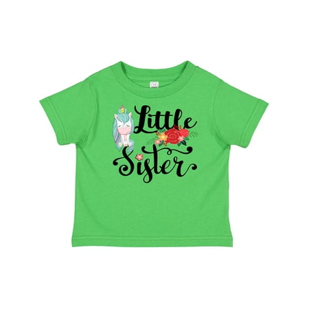 

Inktastic Floral Unicorn Little Sister Gift Toddler Toddler Girl T-Shirt