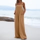 thumbnail image 4 of ICHUANYI Clearance Fashion Women Casual Cold Shoulder Jumpsuit Solid Button Suspender Jumpsuits Wide Pocket Leg Pant(Orange, XXL) ICHUANYI WER2023080813344, 4 of 8