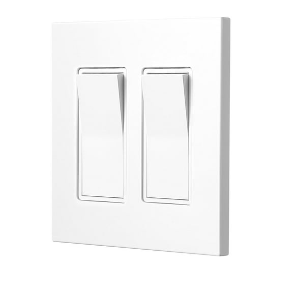 5-Pack 2-Gang Rocker Light Switch Covers - Standard 4.57 x 4.53 Inch White Wall Plates - Durable Snap-On Design for Outlets & Light Switches - Easy Install