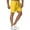 Yellow, variant on Jophufed Fashion Man Solid Elastic Waist Mid Waist Loose Pockets Bandage Short Pants