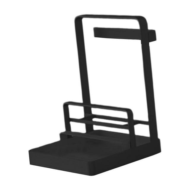Organizador de tapas de ollas, utensilios de cocina desmontables, cubiertas de sartenes, estante para tenedores Negro