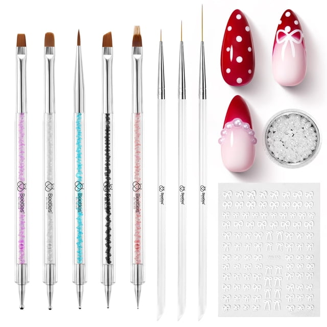 Set de 8 pinceles dobles para nail art Beetles Gel Polish
