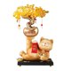 thumbnail image 3 of Estatua del gato de la suerte del árbol de la fortuna Escultura decorativa Obra de arte robusta Gato y árbol Amarillo, 3 of 9