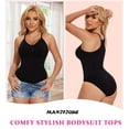 thumbnail image 4 of MANIFIQUE Women V Neck Smoothing Shapewear Bodysuit, Seamless Shaping Fit & Comfortable Support, Sizes S–3XL, 4 of 7