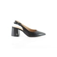 thumbnail image 3 of Sam Edelman Petra Black Leather Pointed Toe Block Heel Slingback Fashion Pumps (Black, 8.0), 3 of 8
