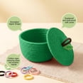 thumbnail image 5 of Ouuluon Woven Storage Basket, Cute Dustproof Storage Baskets, 8×8×5in Green Sturdy Compact Basket for Home Fruit Small Daily Items, 5 of 7