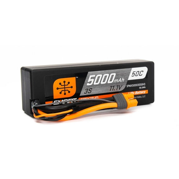 Spektrum 11.1V 5000mAh 3S 50C Smart Hardcase LiPo Battery IC3 SPMX50003S50H3 Car Batteries & Accessories
