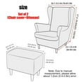 thumbnail image 4 of Stretch Wing Chair Cover Bundles Ottoman Slipcovers, Velvet Wingback Chair Cover And Rectangle Ottoman Cover For Living Room, Washable-Deep Coffee-Set Of 2, 4 of 9