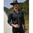 thumbnail image 3 of COOFANDY Men's Western Shirts Embroidered Cowboy Shirt Long Sleeve Slim Fit Halloween Shirts, 3 of 6