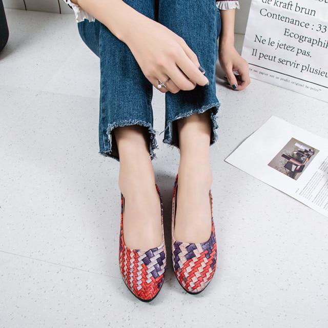 Suede Flats Fashion Basic Pointy Toe Ballerina Pretty Flat Slip On Shoes