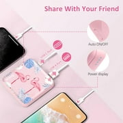 Yoobao Portable Charger 20W 10000mAh Cute USB-C in & Out Power Bank Fast Charging, PD 3.0+QC 4.0 High-Speed Charging Phone Battery Pack for iPhone 14 13 12Pro Max iPad Samsung (Pink Flamingo)