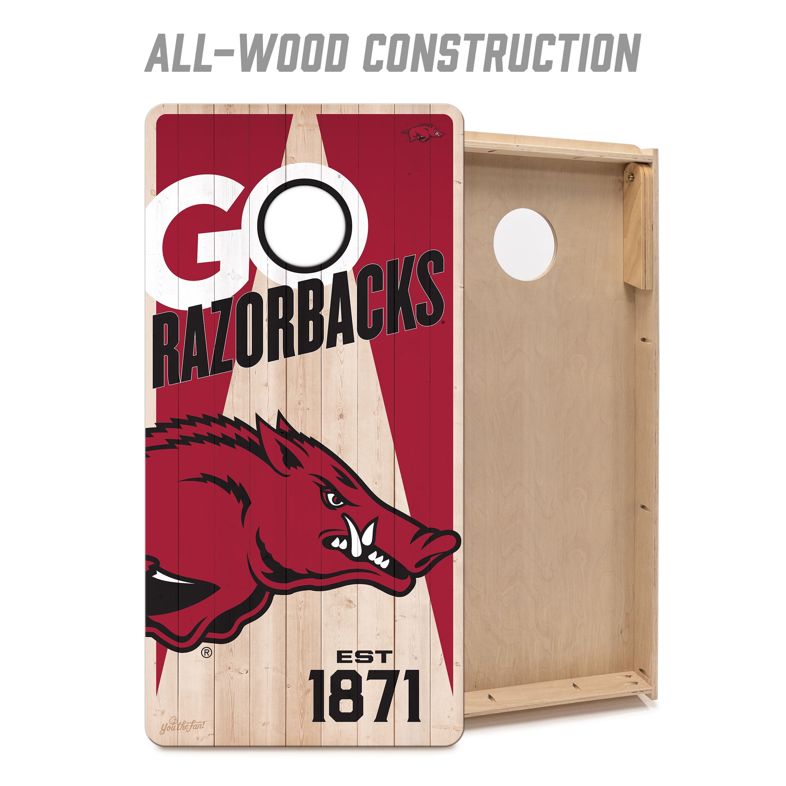 YouTheFan NCAA Arkansas Razorbacks 2' x 4' Cornhole Game No Bags