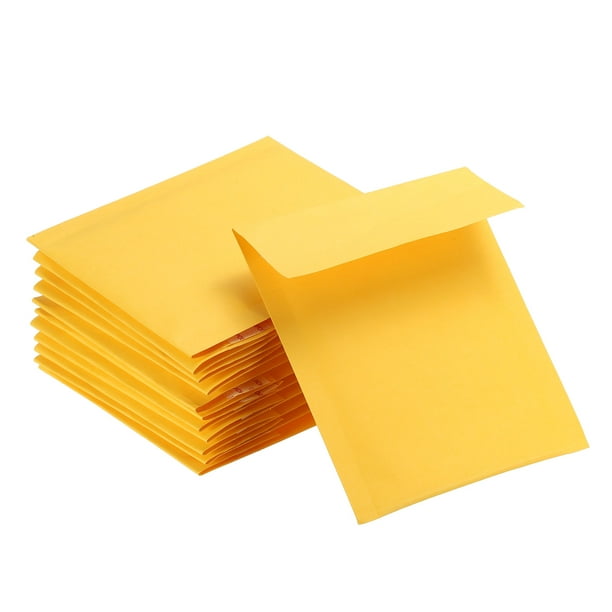 Uxcell Sobres de Burbuja Acolchados Paquetes de Envío Amarillos Auto-Sellantes 11x13cm para Envío Postal, Paquete de 25