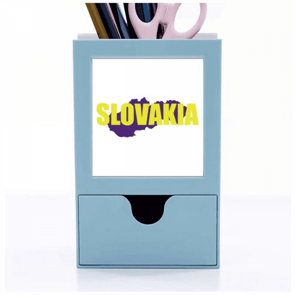 euan map slovakia art deco fashion Desk Supplies Organizer Pen Holder Card