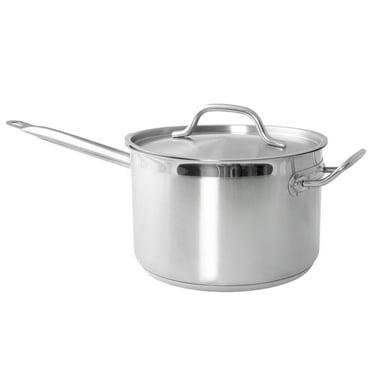 Excellante 7.6 quart 18/8 stainless steel sauce pan with lid and helper handle, comes in each