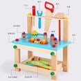 thumbnail image 3 of Sokhug Wooden Tool Workbench Set - Simulation Assembly Tools for Imaginative Play, Blue, 3 of 9