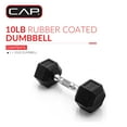 thumbnail image 6 of CAP Barbell, 10lb Rubber Hex Dumbbell, Single, 6 of 8