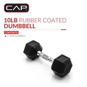 CAP Barbell, 10lb Rubber Hex Dumbbell, Single
