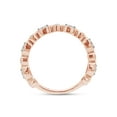 thumbnail image 5 of 1/2 ct. t.w Round Cut Lab Created Moissanite Diamond Milgrain Half Eternity Stackable Band Ring For Women In 14K Rose Gold Over Sterling Silver (G-H Color, VVS1 Clarity, 0.50 Cttw)-7, 5 of 8