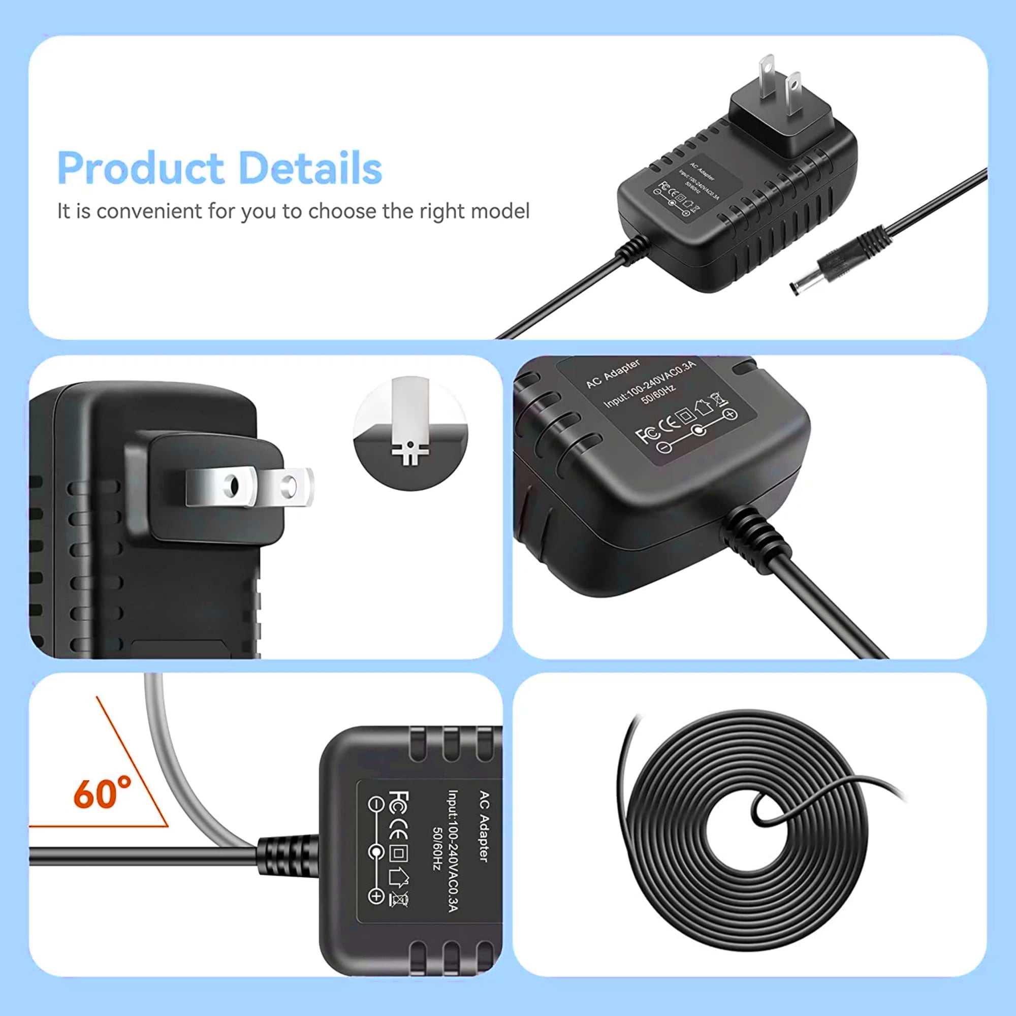 Aprelco AC adapter Charger Compatible with Powerstroke PS80312E 3100 PSI Electric Start Pressure Washer Power Supply Cord Mains PSU