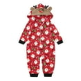 thumbnail image 2 of Pyjamas Assortis avec Capuche de Renne, Grenouillère de Noël Pjs Assortis pour un Style Familial Cohésif (Rouge), 2 of 3