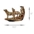 thumbnail image 4 of Howling Wolf Family Carved Wood Look Resin Statue, 4 of 4