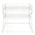 thumbnail image 7 of Full XL Over Twin XL Over Queen Size Triple Bunk Bed, Metal Triple Bunk Bed Frame with Long and Short Ladder, Bunk Beds for 3 with Sturdy Slat Support, White, 7 of 7