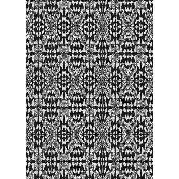 Ahgly Company Indoor Rectangle Patterned Silver Gray Novelty Area Rugs, 6' x 9'