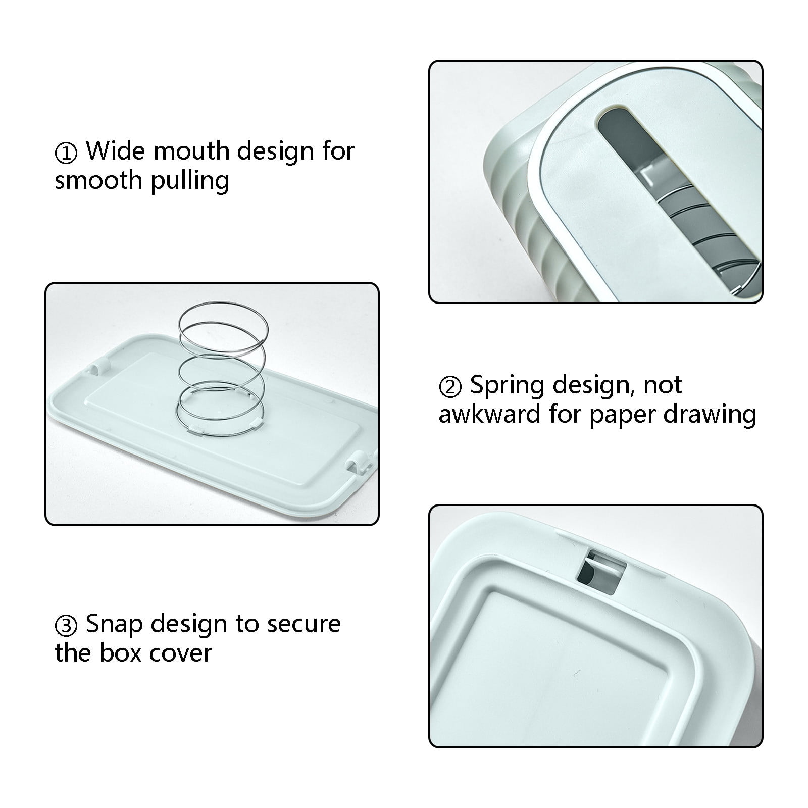 4 X Boîte à Mouchoirs Support De Ressort Distributeur De Mouchoirs Plateau De Levage Automatique