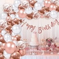 thumbnail image 5 of Rose Gold Confetti Latex Balloons, 50 White Metallic Gold Party Balloons With Rose Gold Ribbon, For Birthday Wedding Anniversary Bridal Party Decoration, 5 of 7